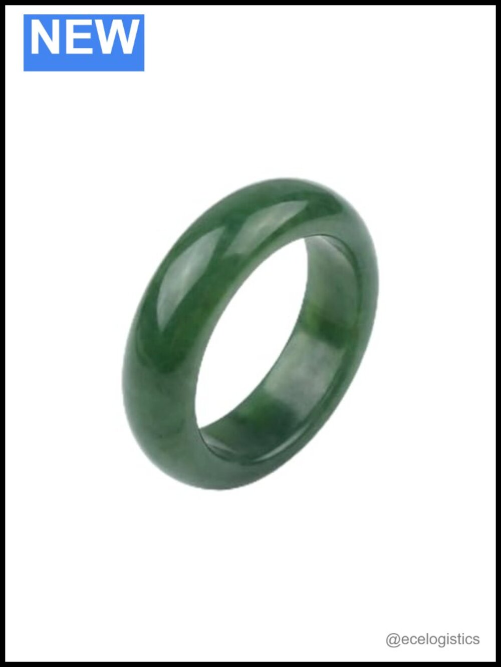 Natural Hotan Jade Ring Genuine Green Nephrite Band for Women Men